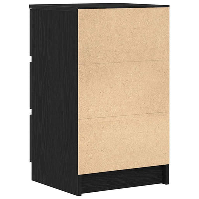 yöpöytäkaapit 3 laatikolla 2 kpl musta 39x35x65 cm
