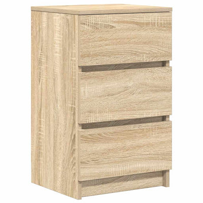 Yöpöytäkaapit 3 laatikolla 2 kpl sonoma-tammi 39x35x65 cm