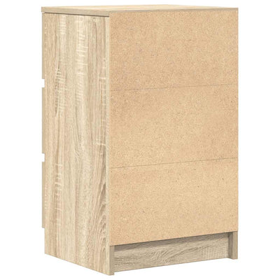 Yöpöytäkaapit 3 laatikolla 2 kpl sonoma-tammi 39x35x65 cm