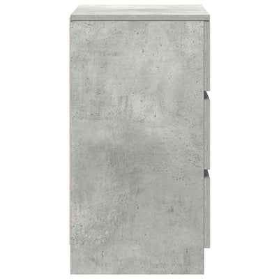 Yöpöytäkaapit, 3 laatikkoa 2 kpl betoninharmaa 39x35x65 cm