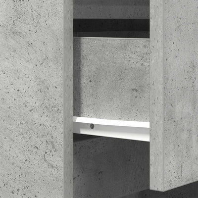 Betoninharmaa yöpöytäkaapit Ginardo 39x35x65cm (3 laatikkoa 2 kpl)