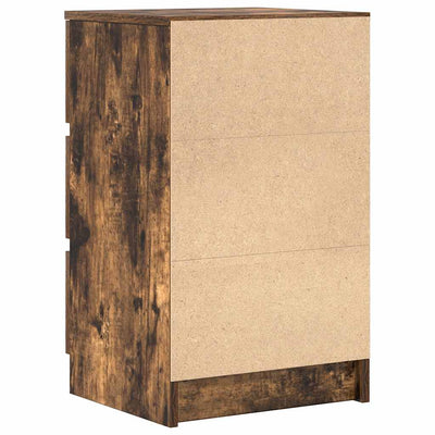 Yöpöytäkaapit, 3 laatikkoa 2 kpl savutammi 39x35x65 cm