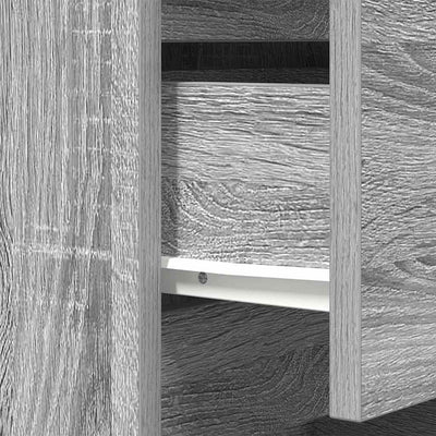 Harmaa yöpöytäkaappi Ginardo 39x35x65cm (3 laatikolla sonoma)