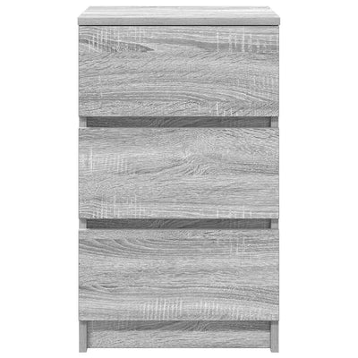 yöpöytäkaapit 3 laatikolla 2 kpl harmaa Sonoma 39x35x65 cm