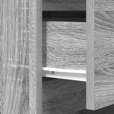 Harmaa yöpöytäkaapit Ginardo 39x35x65cm (3 laatikolla 2 kpl sonoma)