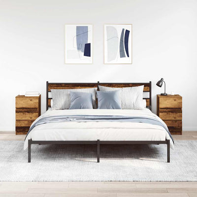 Vanha puu yöpöytäkaapit Ginardo 39x35x65cm (3 laatikolla 2 kpl)