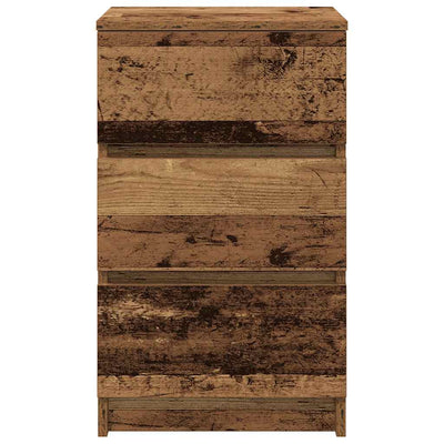 yöpöytäkaapit 3 laatikolla 2 kpl vanha puu 39x35x65 cm