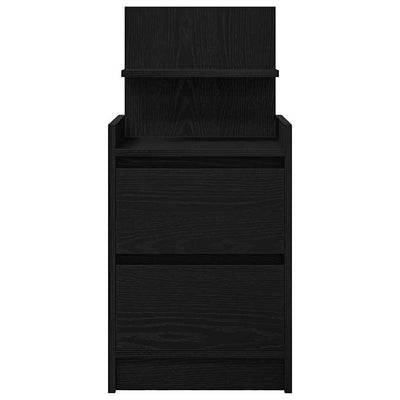 Musta yöpöytäkaappi Remu 38x34x80cm (kahdella laatikolla)