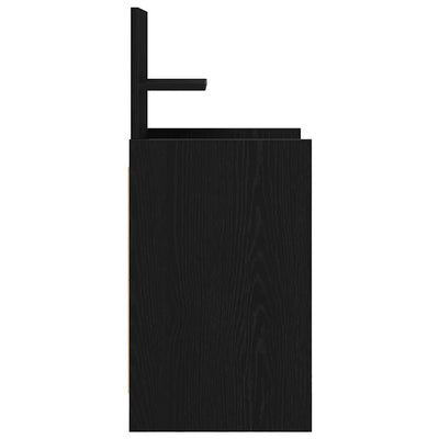 Musta yöpöytäkaappi Remu 38x34x80cm (kahdella laatikolla)