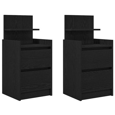 yöpöytäkaapit 2 laatikkoa 2 kpl musta 38x34x80 cm