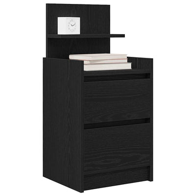 yöpöytäkaapit 2 laatikkoa 2 kpl musta 38x34x80 cm