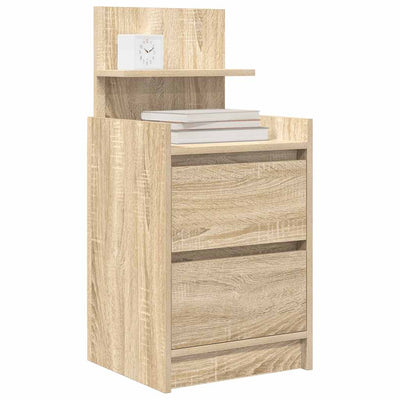 yöpöytäkaapit 2 laatikkoa 2 kpl sonoma-tammi 38x34x80 cm