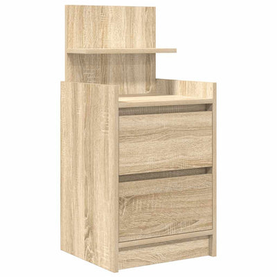 yöpöytäkaapit 2 laatikkoa 2 kpl sonoma-tammi 38x34x80 cm