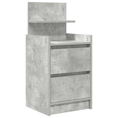 yöpöytäkaapit 2 laatikkoa 2 kpl betoninharmaa 38x34x80 cm