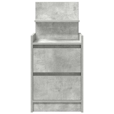 yöpöytäkaapit 2 laatikkoa 2 kpl betoninharmaa 38x34x80 cm