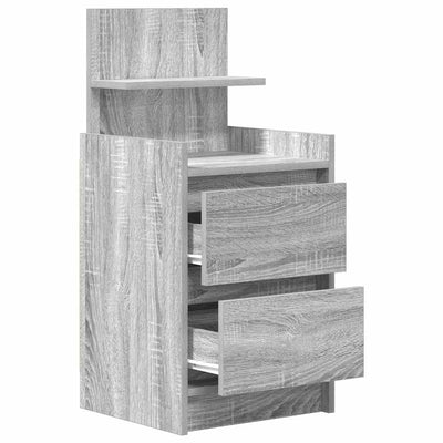 Harmaa yöpöytäkaapit Remu 38x34x80cm (2 laatikkoa 2 kpl sonoma)