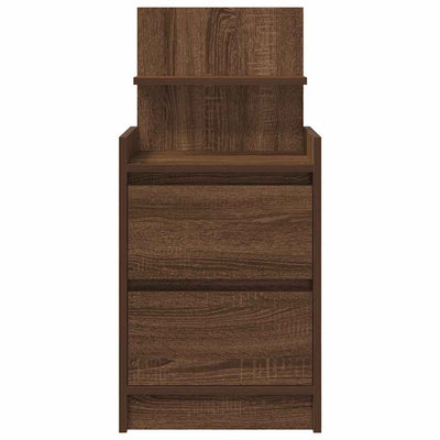 yöpöytäkaapit 2 laatikkoa 2 kpl ruskea tammi 38x34x80 cm