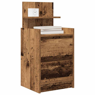 yöpöytäkaapit 2 laatikkoa 2 kpl vanha puu 38x34x80 cm