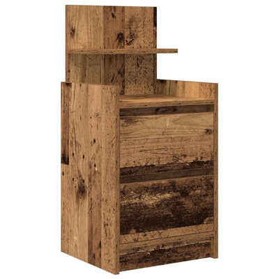 yöpöytäkaapit 2 laatikkoa 2 kpl vanha puu 38x34x80 cm