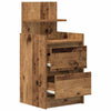 yöpöytäkaapit 2 laatikkoa 2 kpl vanha puu 38x34x80 cm