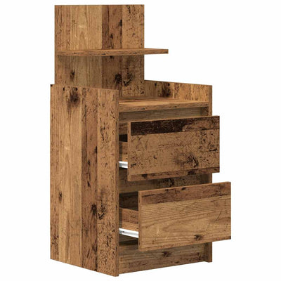 yöpöytäkaapit 2 laatikkoa 2 kpl vanha puu 38x34x80 cm