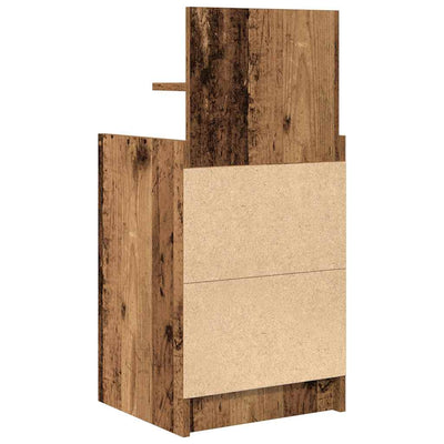 yöpöytäkaapit 2 laatikkoa 2 kpl vanha puu 38x34x80 cm