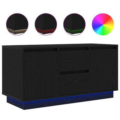 TV-kaappi LED-valoilla musta tammi 100x41x50 cm