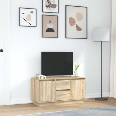 TV-taso LED-valoilla Sonoma-tammi 100x41x50 cm