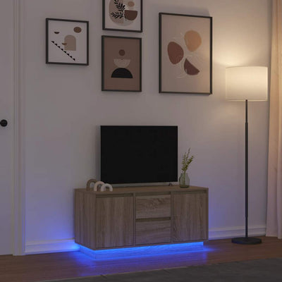 Sonoma tammi tv-taso led-valoilla Kiersten 100x41x50cm