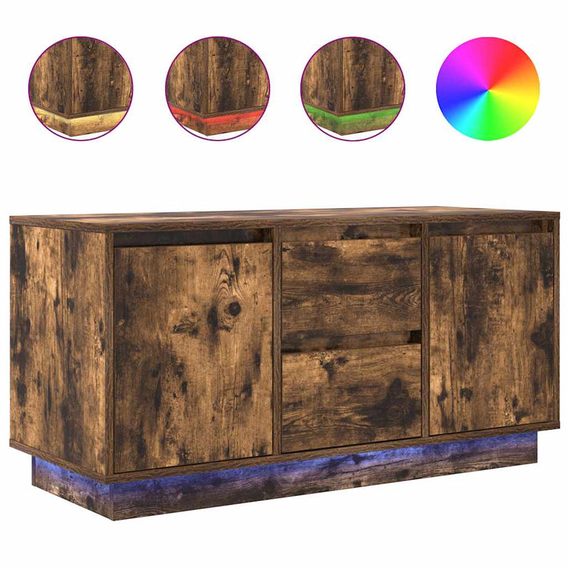 Savutammi tv-taso led-valoilla Kiersten 100x41x50cm