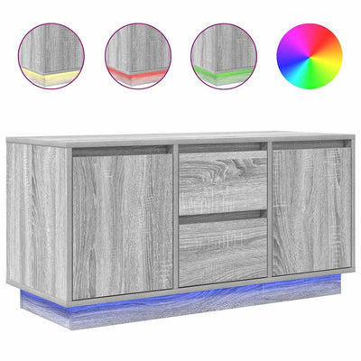 TV-taso LED-valoilla harmaa Sonoma 100x41x50 cm