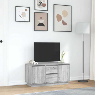 TV-taso LED-valoilla harmaa Sonoma 100x41x50 cm