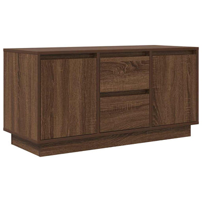 TV-taso LED-valoilla ruskea tammi 100x41x50 cm