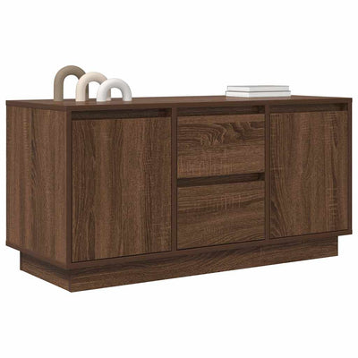 TV-taso LED-valoilla ruskea tammi 100x41x50 cm