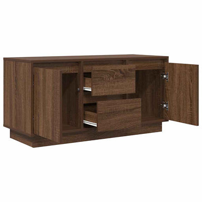TV-taso LED-valoilla ruskea tammi 100x41x50 cm