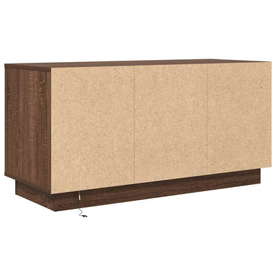 TV-taso LED-valoilla ruskea tammi 100x41x50 cm
