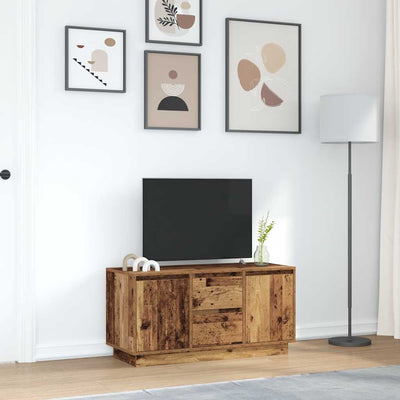 TV-kaappi LED-valoilla Vanha puu 100x41x50 cm