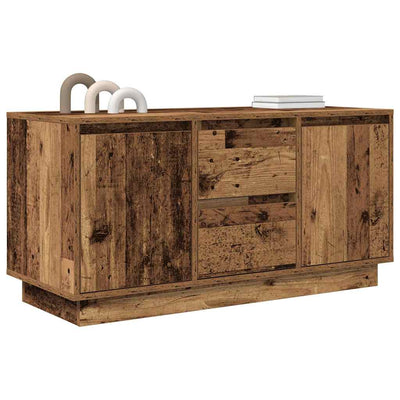 Vanha puu tv-kaappi led-valoilla Kiersten 100x41x50cm