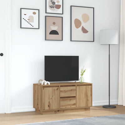 TV-kaappi LED-valoilla käsityöläinen tammi 100x41x50 cm