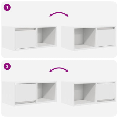 TV-seinäkaapit 2 kpl valkoinen 60x31x25,5 cm tekninen puu
