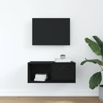 TV-taso musta tammi 60x31x25,5 cm tekninen puu