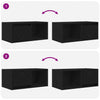 TV-tasot 2 kpl musta tammi 60x31x25,5 cm tekninen puu
