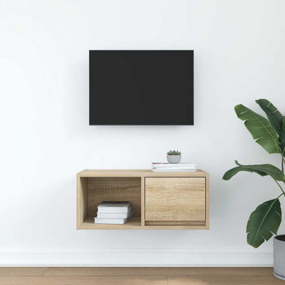 TV-taso sonoma-tammi 60x31x25,5 cm tekninen puu
