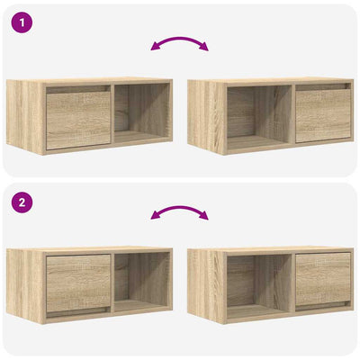 TV-taso sonoma-tammi 60x31x25,5 cm tekninen puu