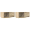 TV-seinäkaapit 2 kpl sonoma-tammi 60x31x25,5 cm tekninen puu