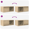 TV-seinäkaapit 2 kpl sonoma-tammi 60x31x25,5 cm tekninen puu