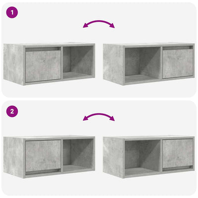 TV-taso betoninharmaa 60x31x25,5 cm tekninen puu