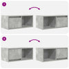 TV-seinäkaapit 2 kpl betoninharmaa 60x31x25,5 cm tekninen puu