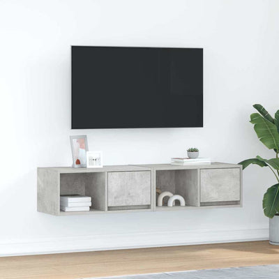 Betoninharmaa tv-seinäkaapit Kolla 60x31x25,5cm (2 kpl, puinen)