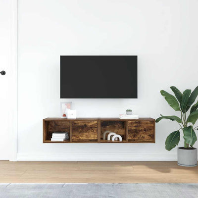 TV-seinäkaappi 2 kpl savutammi 60x31x25,5 cm tekninen puu